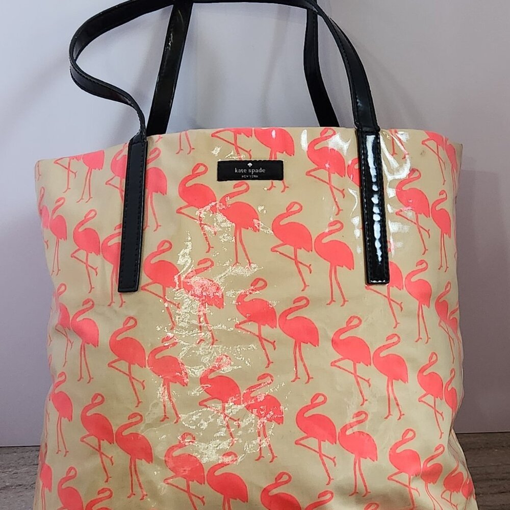 KATE SPADE Daycation Bon Shopper Flamingo Tote